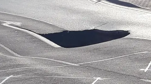 Lauren Bourke The road initially plummeted in a roughly square shape