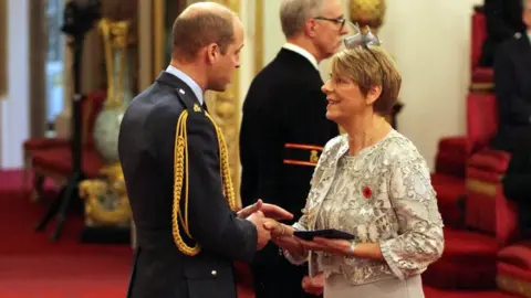 PA Sandra Jackson received the honour on behalf of her son from the Duke of Cambridge at Buckingham Palace.