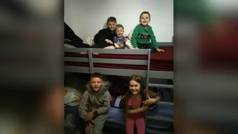 Natalia Korchevska Natalia's children with their new bunkbed