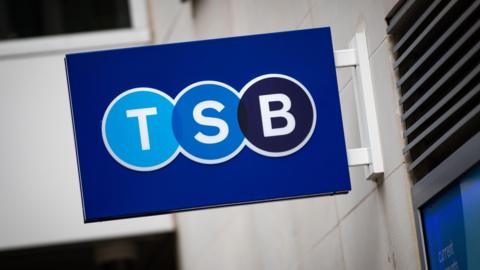 A sign on a TSB branch