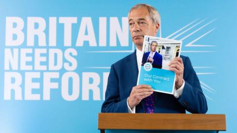 Reform UK Leader Nigel Farage announces his party's manifesto in Merthyr Tydfil, Wales