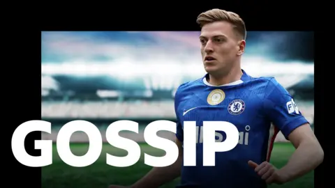 Gossip graphic with a picture of Liam Delap