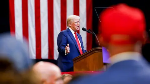 Getty Images Donald Trump speaks at rally