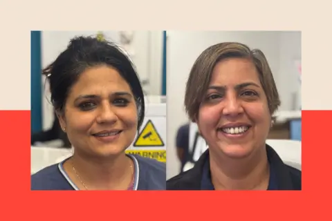 Close up shots of Shivani Bhandari and Dr Gauri Pradhan