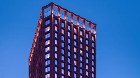 Davos Property Developments Image shows the top section of the planned King Edward Tower, a 28-storey block. 