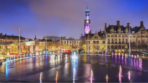 Fountains in Bradford City Park