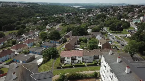 BBC An aerial view of Whitleigh, Plymouth