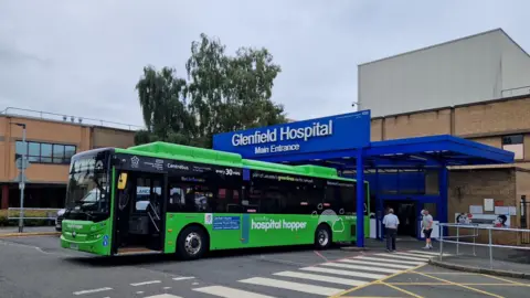 Hospital Hopper bus at Glenfield Hospital