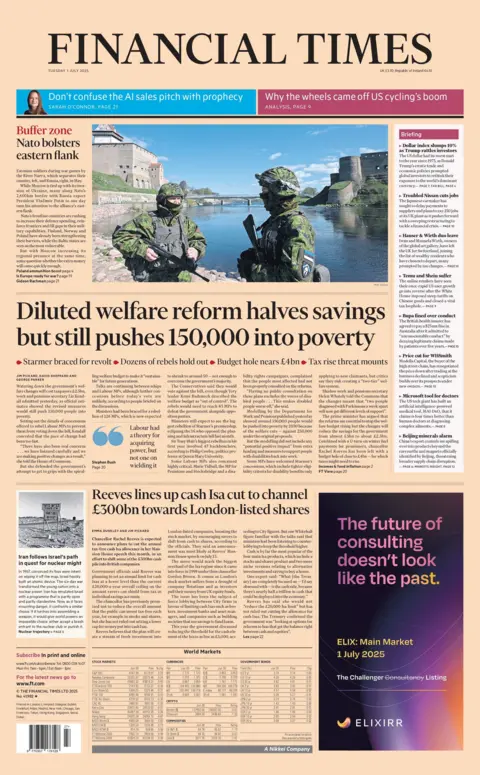 "Diluted welfare reform halves savings but still pushes 150,000 into poverty" reads the headline on the front page of the Financial Times.