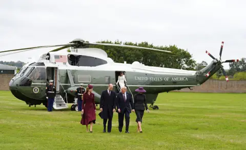 Aaron Chown/WPA Pool/Getty Images Catherine, Princess of Wales and William, Prince of Wales receive US President Donald Trump and First Lady Melania Trump at Windsor Castle on September 17, 2025 in Windsor, England. (Photo by Aaron Chown - WPA Pool/Getty Images)