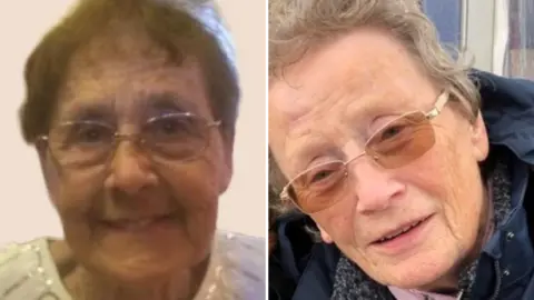 Denise Marie Walker Side-by-side portrait photographs of two women wearing glasses.