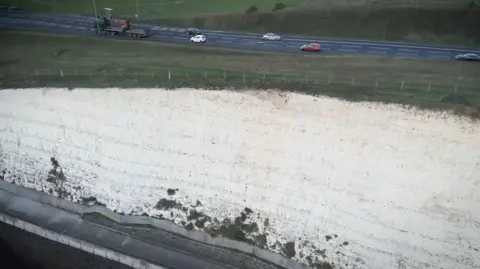 Thames Valley Police Photo taken from a drone of the 100ft cliffs the boy was pushed over in Ovingdean