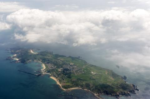 image of Alderney island from above