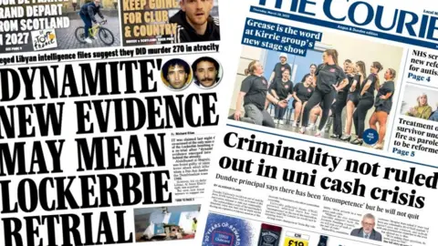 Newspaper front pages from March 20