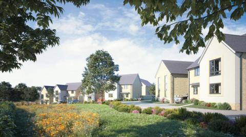 Artist impression of the new homes for Midsomer Norton