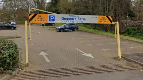 Google Gogmore Farm car park in Chertsey