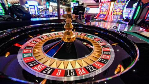 A roulette wheel at a casino