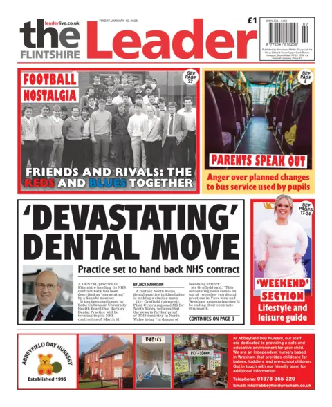 Flintshire Leader Front page of the Flintshire Leader