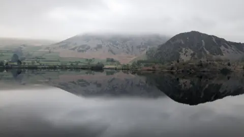 A general view of a misty Ennerdale Water in the Ennerdale Valley in the Lake District, Cumbria.