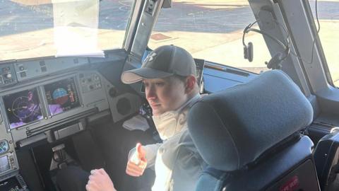 A young cancer patient helped by The Gavin Glynn Foundation before his flight to the UK