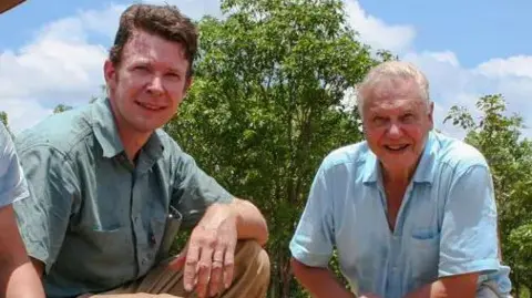 Crocodilian Blogspot Adam Britton pictured with Sir David Attenborough