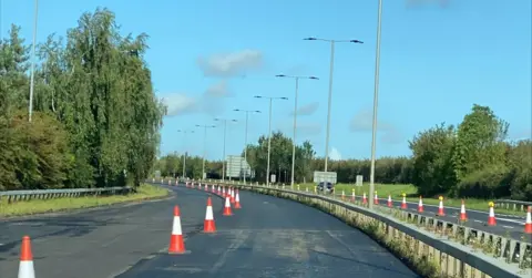 Bedford Borough Council Work being carried out on Paula Radcliffe Way