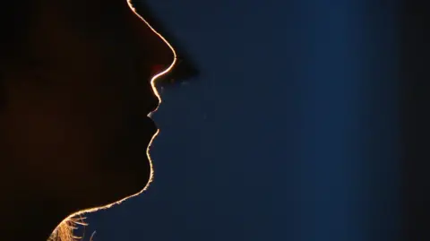 Martin Giles/BBC Profile silhouette of anonymous source mid-speech