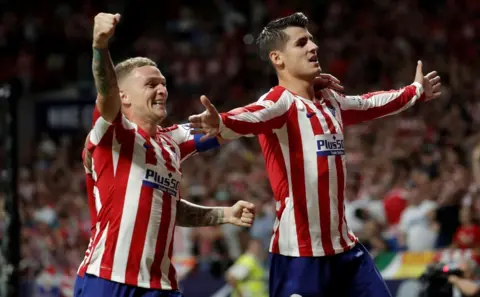 Getty Images Kieran Trippier and Alvaro Morata celebrating an Atletico Madrid goal 