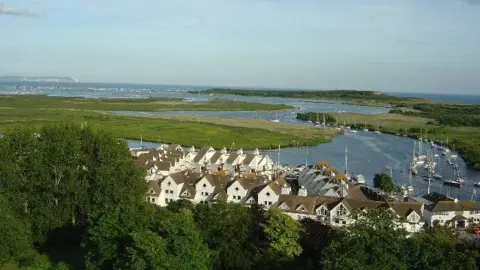 Dave Pardy Birds-eye view of the river flowing into Christchurch Harbour