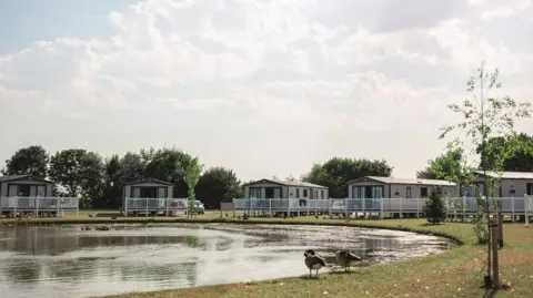 Haven Caravans and lake at Golden Sands at Mablethorpe