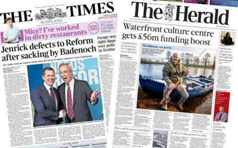 index picture combining the front pages of two newspapers