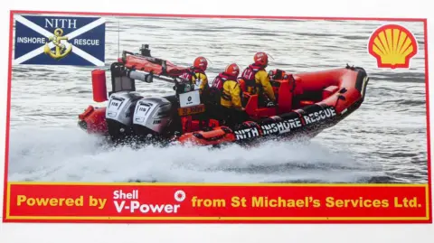 Russel Wills An advert for Nith Inshore Rescue and its deal with St Michael's Services