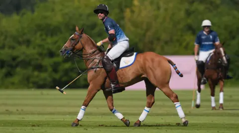 PA Media The Prince of Wales takes part in the DMMI Royal Charity Polo Cup 2026 at Guards Polo Club in Windsor Great Park, Berkshire.
