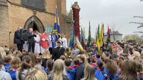 Jeremy Ball/BBC The Remembrance service in Bulwell was held at St Mary’s Church