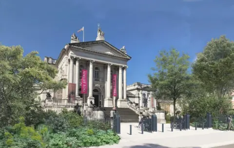 Designs for the Tate Britain Clore Garden show greenery in front of museum