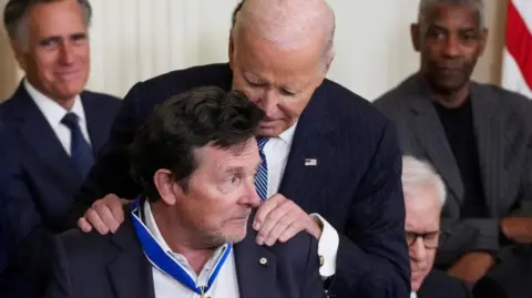 Reuters Michael J Fox in the East Room of the White House