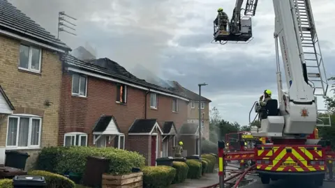 Essex County Fire and Rescue Service Fire crews at homes in Essex