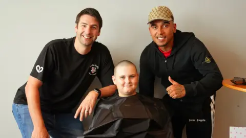 Mark Corns Taylor with Zorran Carnell from Me&Dee and rapper Bru-C 