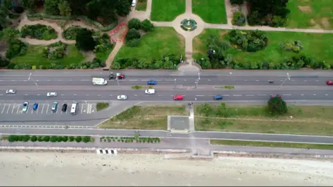 BBC Aerial shot of Jersey victoria avenue