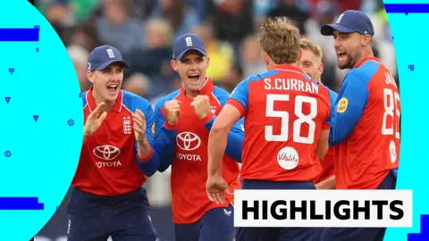 England players celebrate