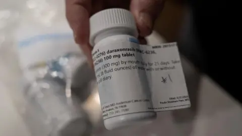 A pill bottle labelled daraxonrasib