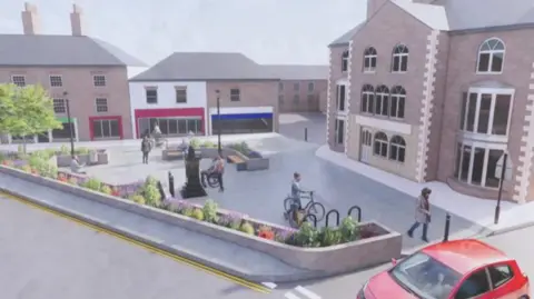 East Riding of Yorkshire Council Artist impression of plans for Market Place, Pocklington