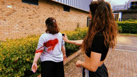 BBC Demo of using defensive red spray