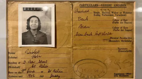 An identity card, issued by the Germans, during World War Two