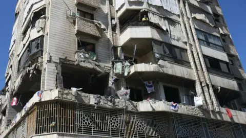 Getty Images A damaged building in Beirut