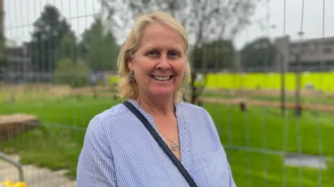 BBC Tracey Townsend standing in Nottingham city centre