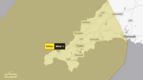 Met Office Wind warning map