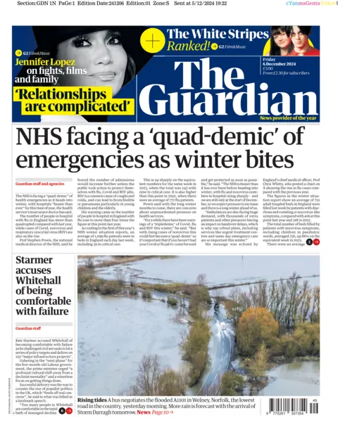  "NHS facing a 'quad-demic' of emergencies arsenic  wintertime  bites"