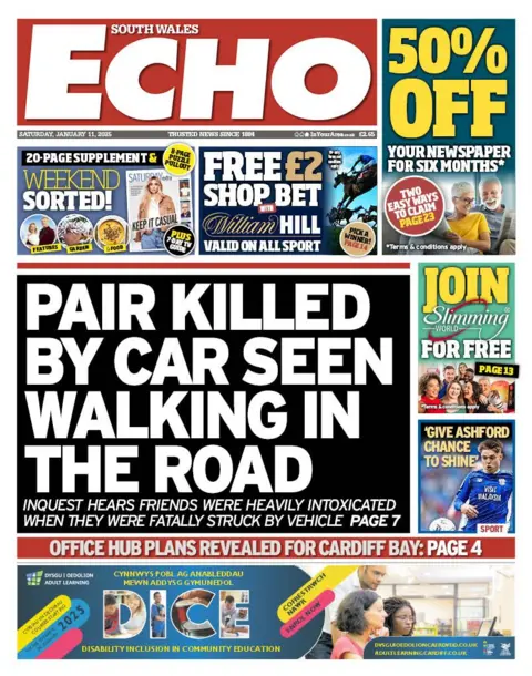 South Wales Echo South Wales Echo front page