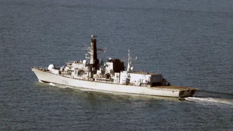 Royal Navy Royal Navy Type-23 frigate HMS Somerset at sea